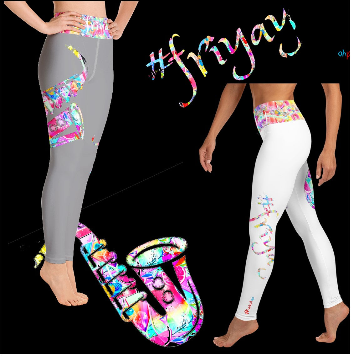 Cool Streetwear Leggings- #friyay. White, Black, Grey Fitness Leggings. WickedYo.
